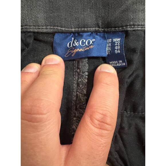 Denim & Co. Signature Regular Black Perfect Flex Trouser Jean Dark Grey Wash 18 - Picture 13 of 13